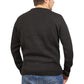 100% SHETLAND WOOL CREW Round Neck Knit JUMPER Pullover Mens Sweater Knitted - Plain Black - 4XL - Magdasmall