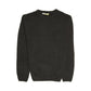 100% SHETLAND WOOL CREW Round Neck Knit JUMPER Pullover Mens Sweater Knitted - Plain Black - 4XL - Magdasmall