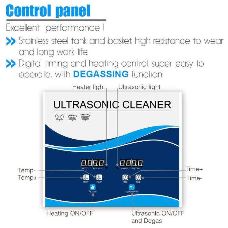 10L Digital Ultrasonic Cleaner Jewelry Ultra Sonic Bath Degas Parts Cleaning - Magdasmall