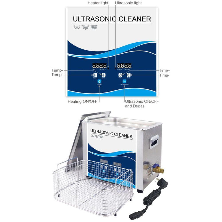 10L Digital Ultrasonic Cleaner Jewelry Ultra Sonic Bath Degas Parts Cleaning - Magdasmall