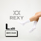 10X Rexy 3D Seamless Crew Socks Large Slim Breathable WHITE - Magdasmall