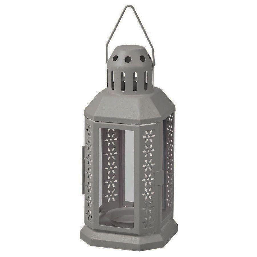 10 Pack of Dark Grey Metal Miners Lantern Summer Wedding Home Party Room Balconey Deck Decoration 21cm Tealight Candle - Magdasmall