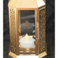 10 Pack of Gold Metal Miners Lantern Summer Xmas Wedding Home Party Room Balconey Deck Decoration 21cm Tealight Candle - Magdasmall