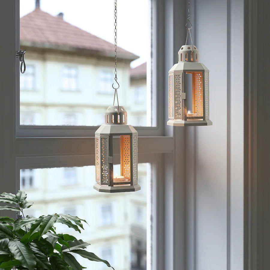 10 Pack of Grey Metal Miners Lantern Summer Wedding Home Party Room Balconey Deck Decoration 21cm Tealight Candle - Magdasmall