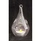 10 Pack of Hanging Clear Glass Tealight Candle Holder Tear Drop Pear Hour Glass Shape - 20cm High Terrarium Plant Mini Garden Holder Decoration Craft Gift - Magdasmall