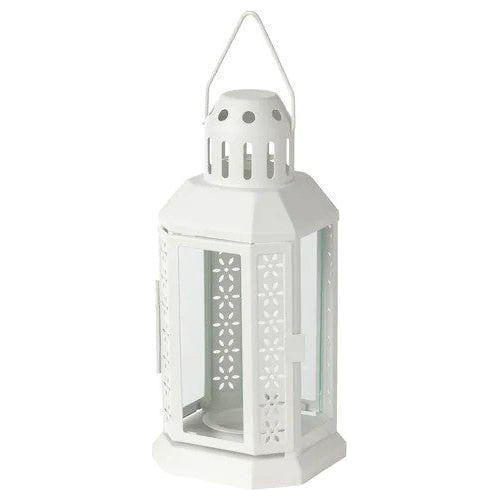 10 Pack of White Metal Miners Lantern Summer Wedding Home Party Room Balconey Deck Decoration 21cm Tealight Candle - Magdasmall
