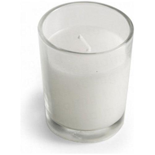 10 White Wax Clear Glass Holder Votive Candle - Wedding Event Centrepiece Table Decoration - Magdasmall