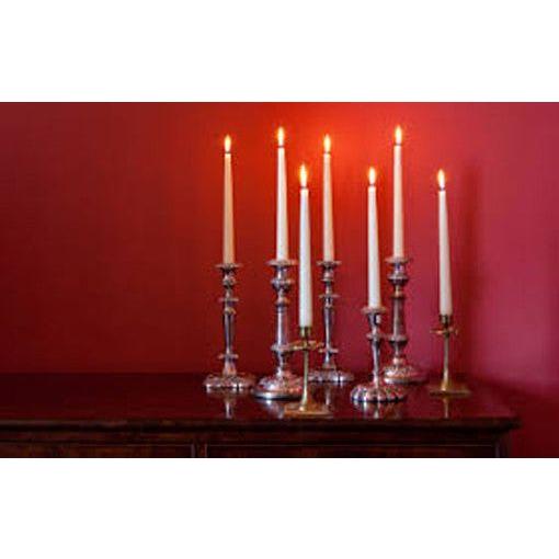 10 pack white wax 20cm taper church house vigil candleabra candle 2CM WIDE - Magdasmall
