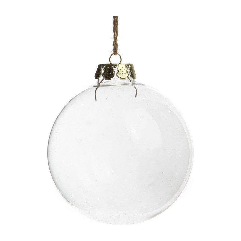 10 x Glass Bauble 10cm Diameter Round Clear with Silver Cap - table or tree centrepice personal memory theme craft gift - Magdasmall