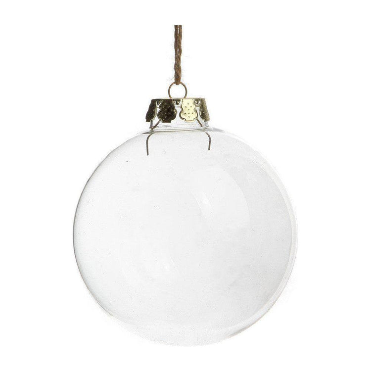 10 x Glass Bauble 10cm Diameter Round Clear with Silver Cap - table or tree centrepice personal memory theme craft gift - Magdasmall