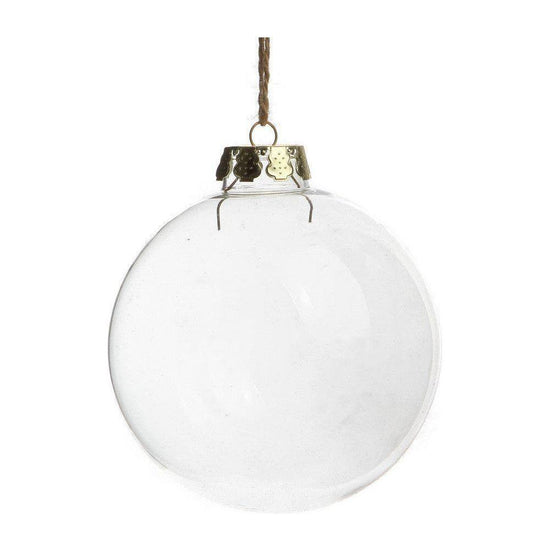 10 x Glass Bauble 6cm Diameter Round Clear with Silver Cap - table or tree centrepice personal memory theme craft gift - Magdasmall