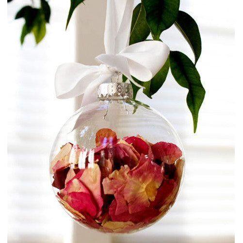 10 x Glass Bauble 6cm Diameter Round Clear with Silver Cap - table or tree centrepice personal memory theme craft gift - Magdasmall