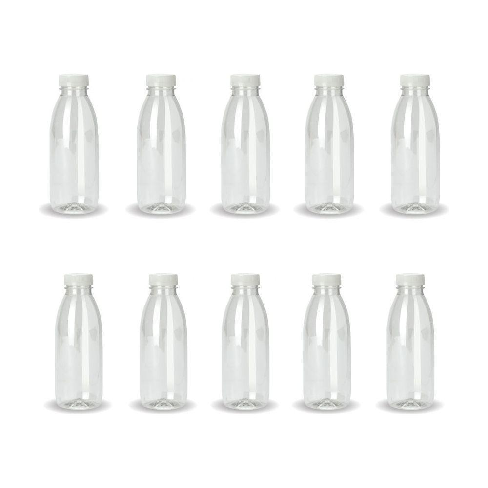 10x 300ml PET Juice Bottles + Tamper Evident Caps - Empty Plastic Recyclable Clear - Magdasmall