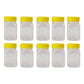 10x 500g Plastic Honey Jars + Lids - Square Clear Food Grade Packaging Containers - Magdasmall
