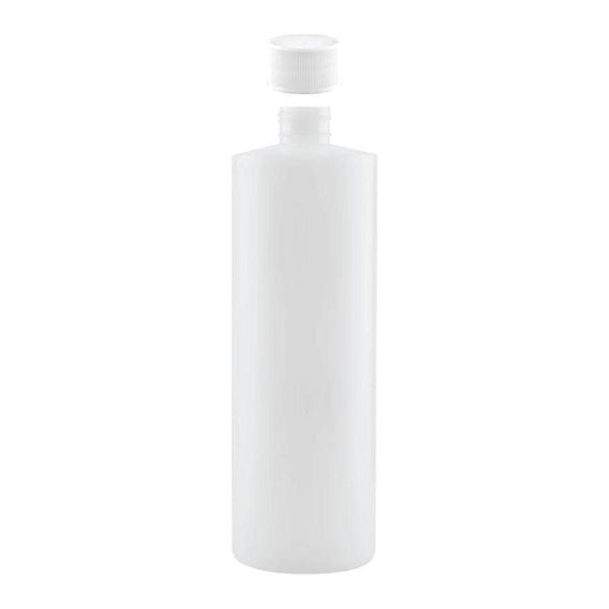 10x 500ml Clear HDPE Round Bottle + 28/410 Caps - Empty Plastic Food Storage - Magdasmall