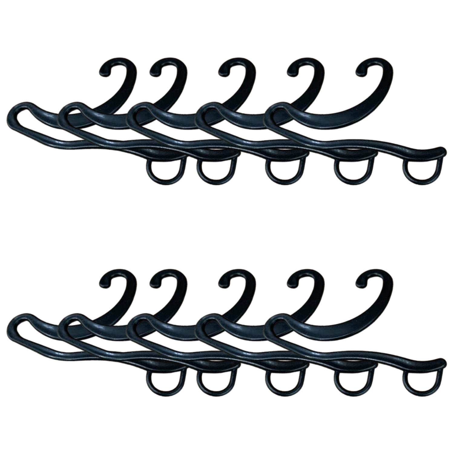 10x Socks Hangers Plastic Sock Hook Retail Display Front Hang Bulk - Black - Magdasmall