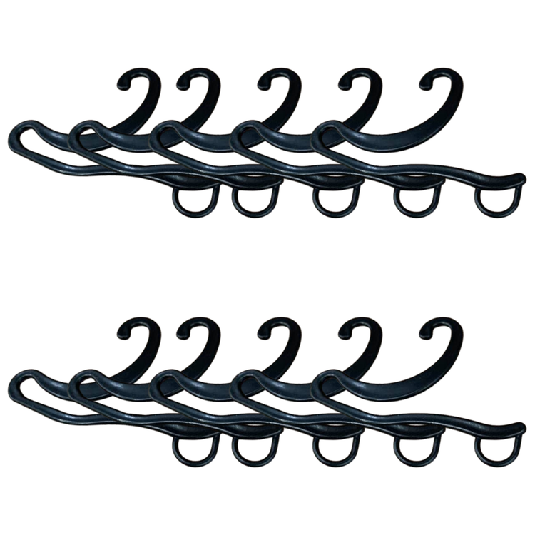 10x Socks Hangers Plastic Sock Hook Retail Display Front Hang Bulk - Black - Magdasmall