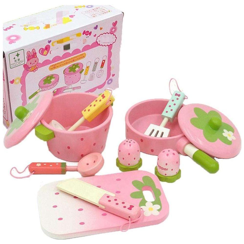 11 Pieces Kids Wooden Kitchen Play Set - Magdasmall