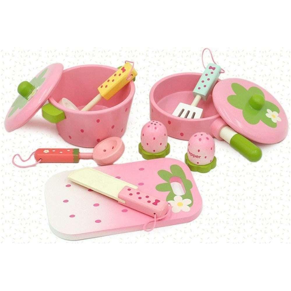 11 Pieces Kids Wooden Kitchen Play Set - Magdasmall