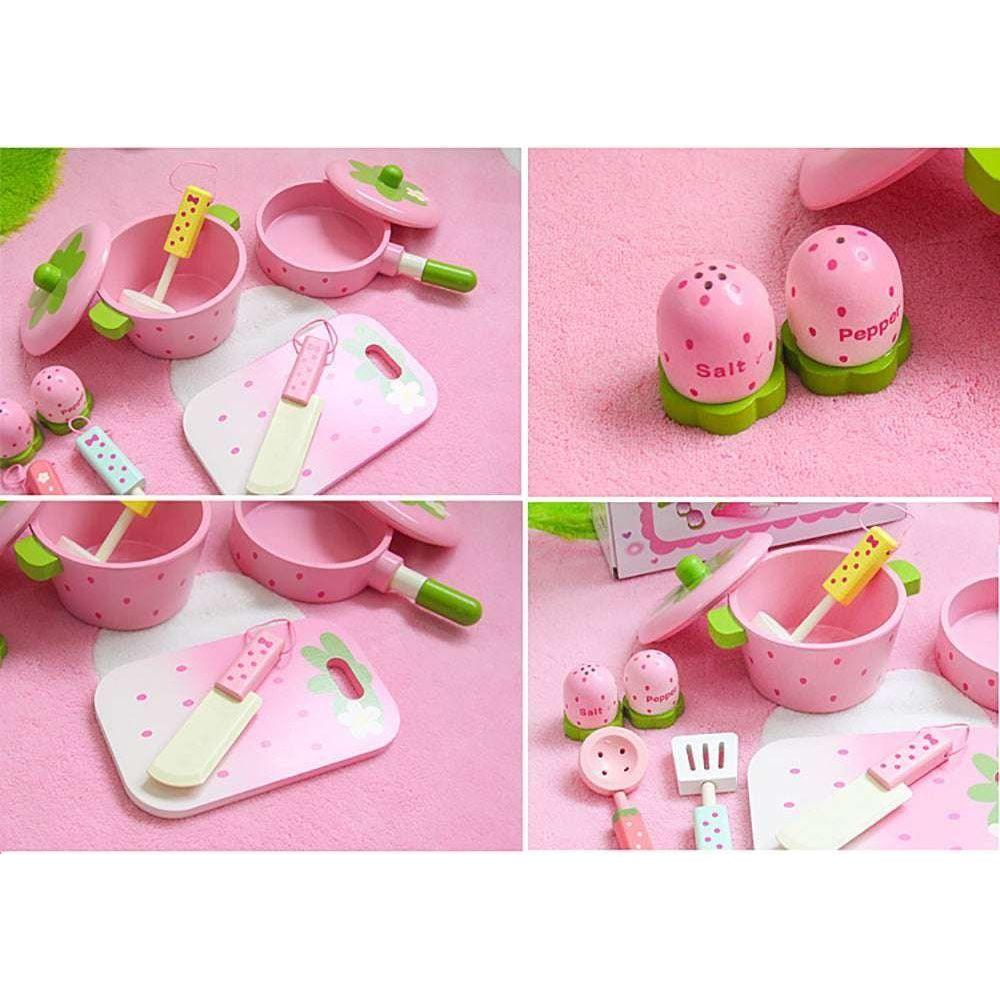11 Pieces Kids Wooden Kitchen Play Set - Magdasmall