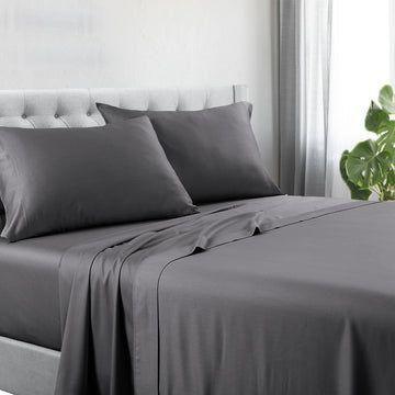 1200tc hotel quality cotton rich sheet set double charcoal - Magdasmall