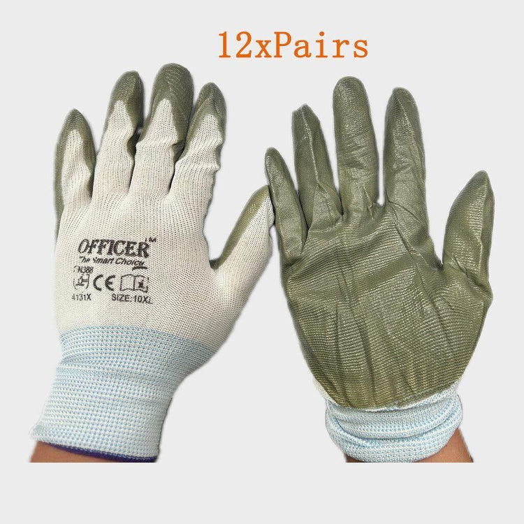 12Pairs Cotton Gloves Work Safety Glove Thick Heavy Seamless Heavy Duty Warehouse - Magdasmall