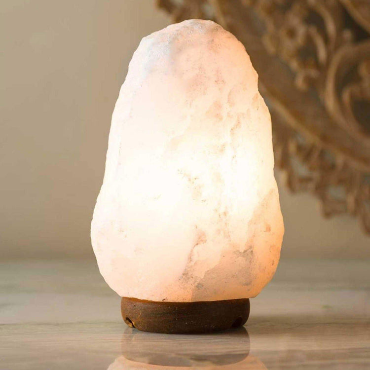 12V 12W 1-2Kg Himalayan White Salt Lamp Crystal Rock Natural Shape Unique Lamps - Magdasmall