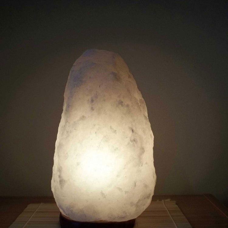12V 12W 1-2Kg Himalayan White Salt Lamp Crystal Rock Natural Shape Unique Lamps - Magdasmall
