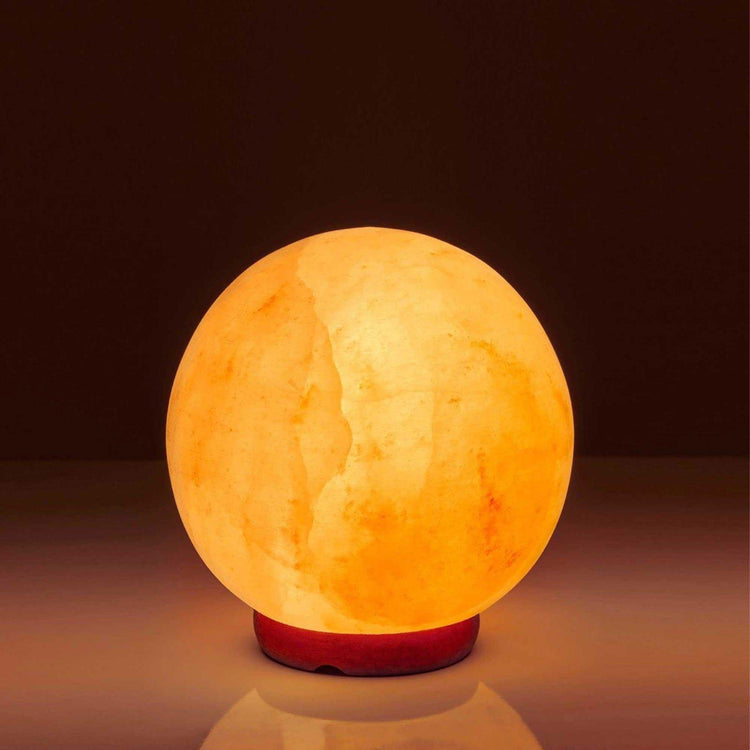 12V 12W 6.5" Ball Himalayan Pink Salt Lamp Carved Rock Crystal Light Bulb On/Off - Magdasmall