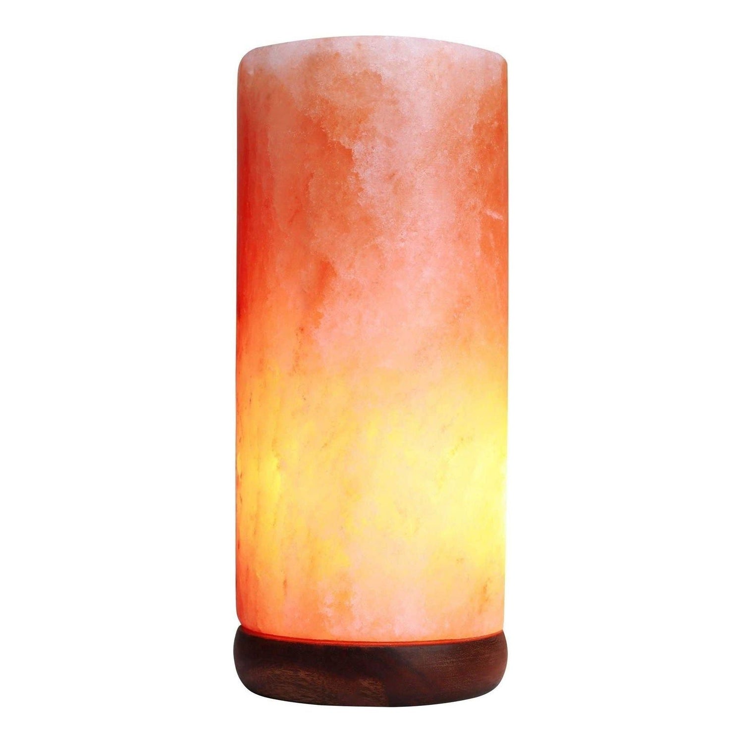 12V 12W Cylinder Himalayan Pink Salt Lamp Carved Rock Crystal Light Bulb On/Off - Magdasmall