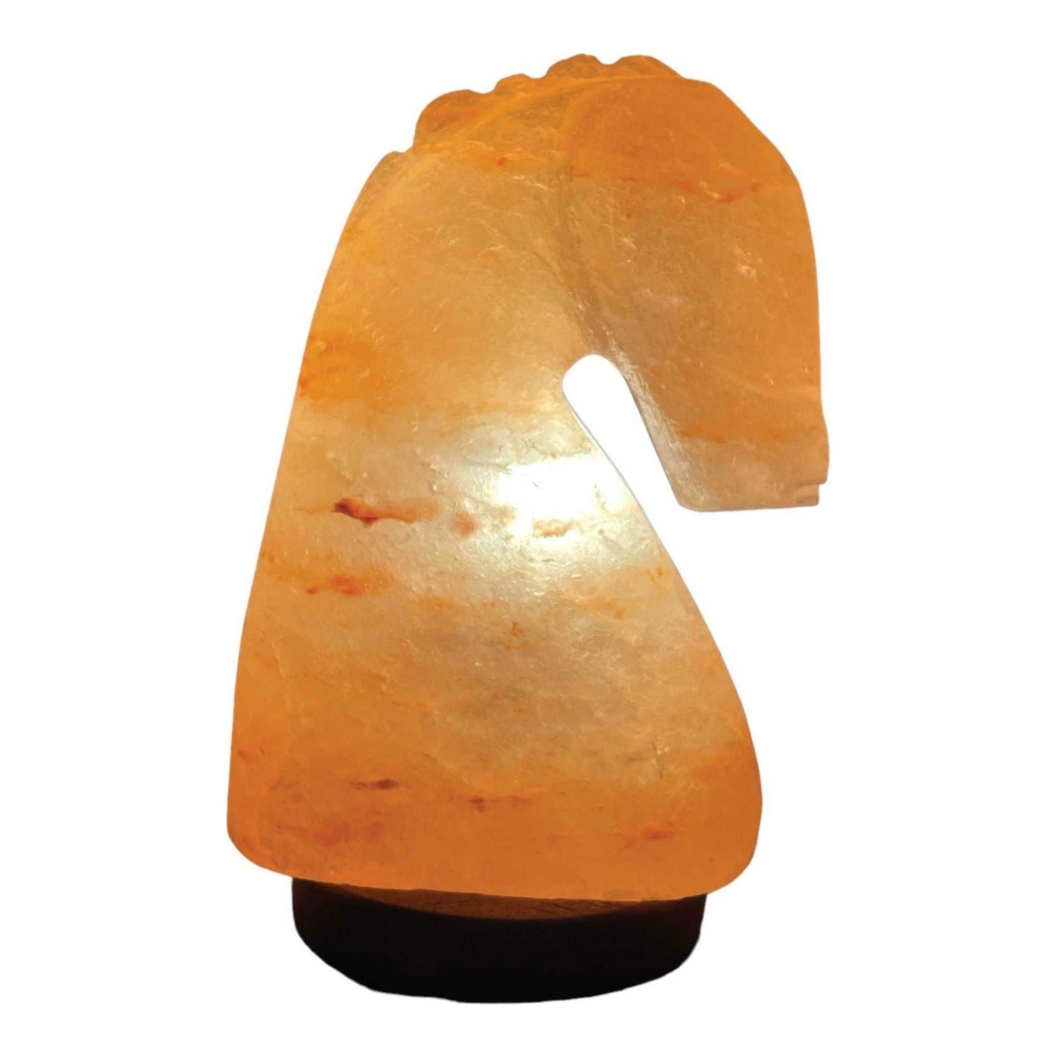 12V 12W Horse Himalayan Pink Salt Lamp Carved Knight Rock Crystal Light Bulb On/Off - Magdasmall