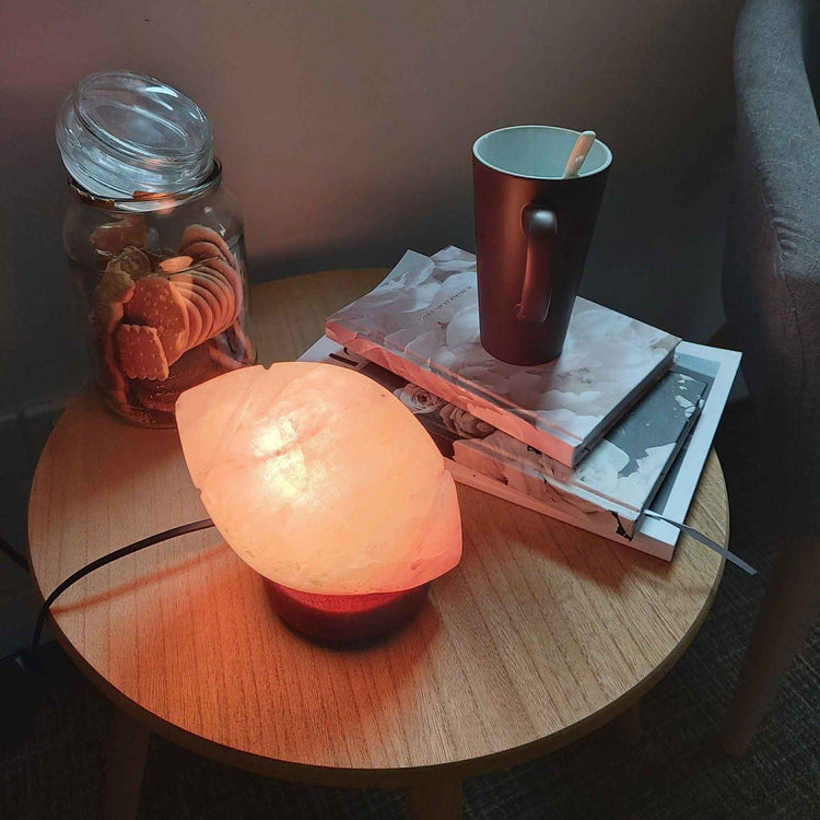 12V 12W Rugby Himalayan Pink Salt Lamp Carved Footy Rock Crystal Light Bulb On/Off - Magdasmall