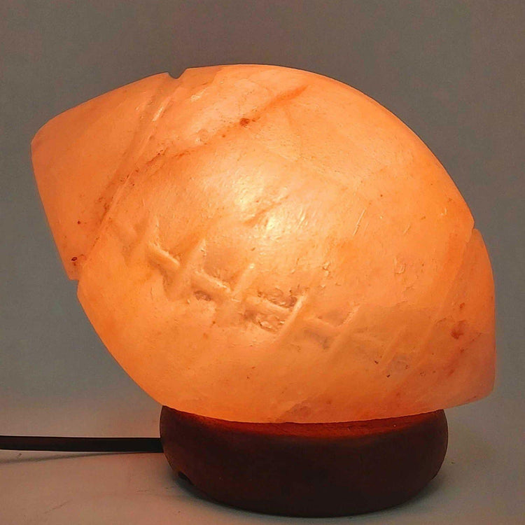 12V 12W Rugby Himalayan Pink Salt Lamp Carved Footy Rock Crystal Light Bulb On/Off - Magdasmall