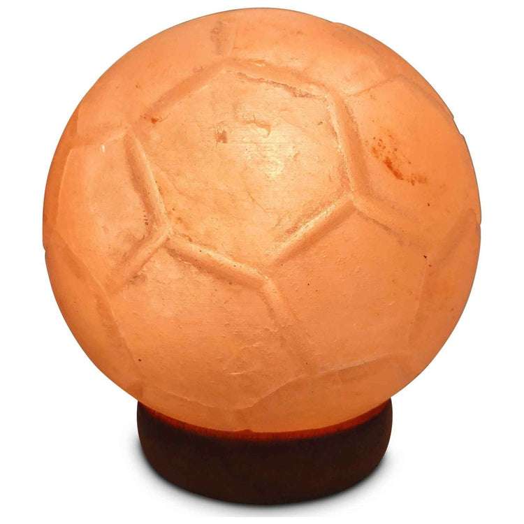 12V 12W Soccer Himalayan Pink Salt Lamp Carved Ball Rock Crystal Light Bulb On/Off - Magdasmall