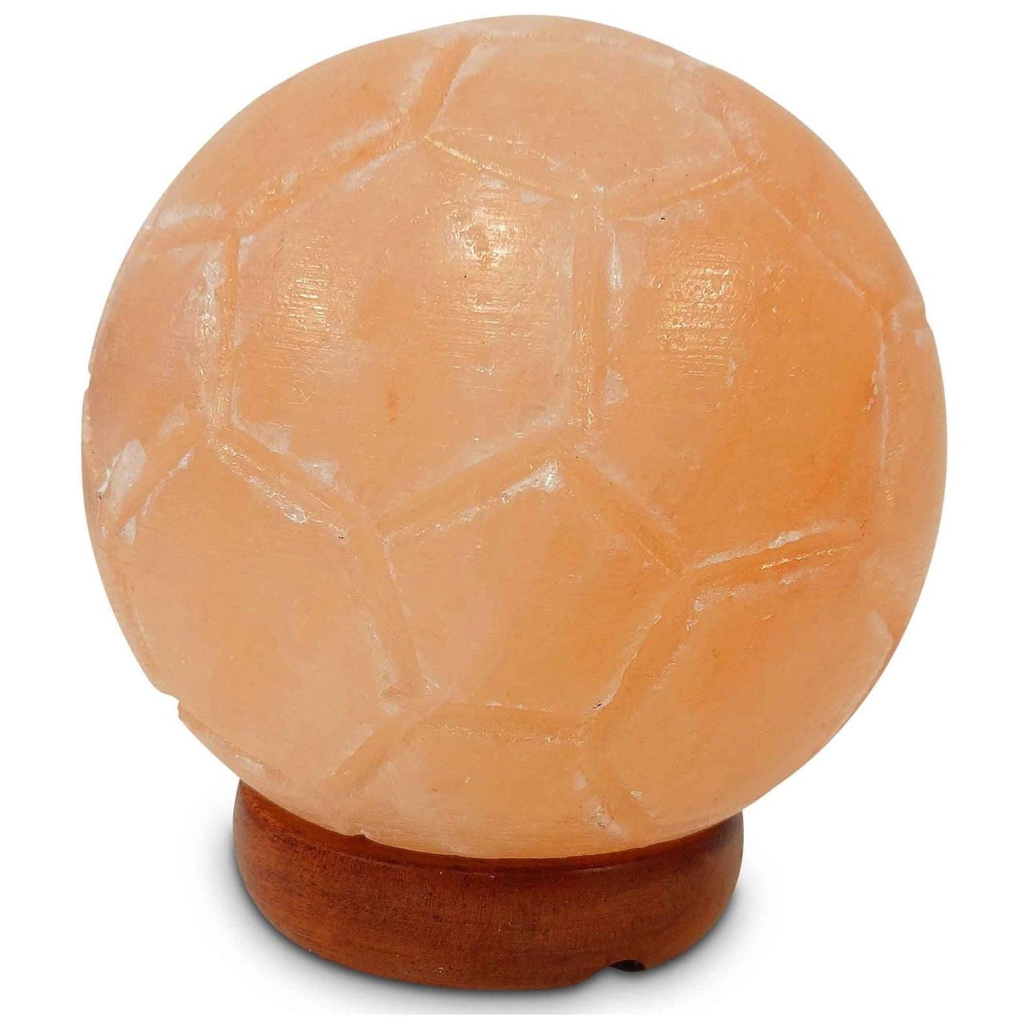 12V 12W Soccer Himalayan Pink Salt Lamp Carved Ball Rock Crystal Light Bulb On/Off - Magdasmall