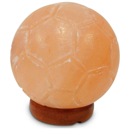 12V 12W Soccer Himalayan Pink Salt Lamp Carved Ball Rock Crystal Light Bulb On/Off - Magdasmall