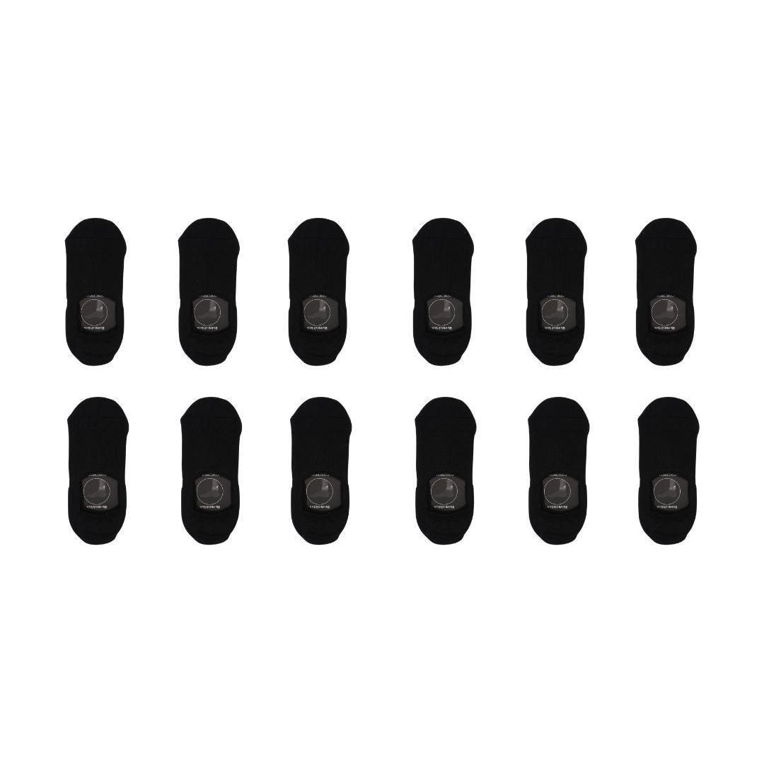 12X Rexy Cushion No Show Ankle Socks Medium Non-Slip Breathable BLACK - Magdasmall