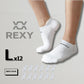 12X Rexy Seamless Sport Sneakers Socks Large Non-Slip Heel Tab WHITE - Magdasmall