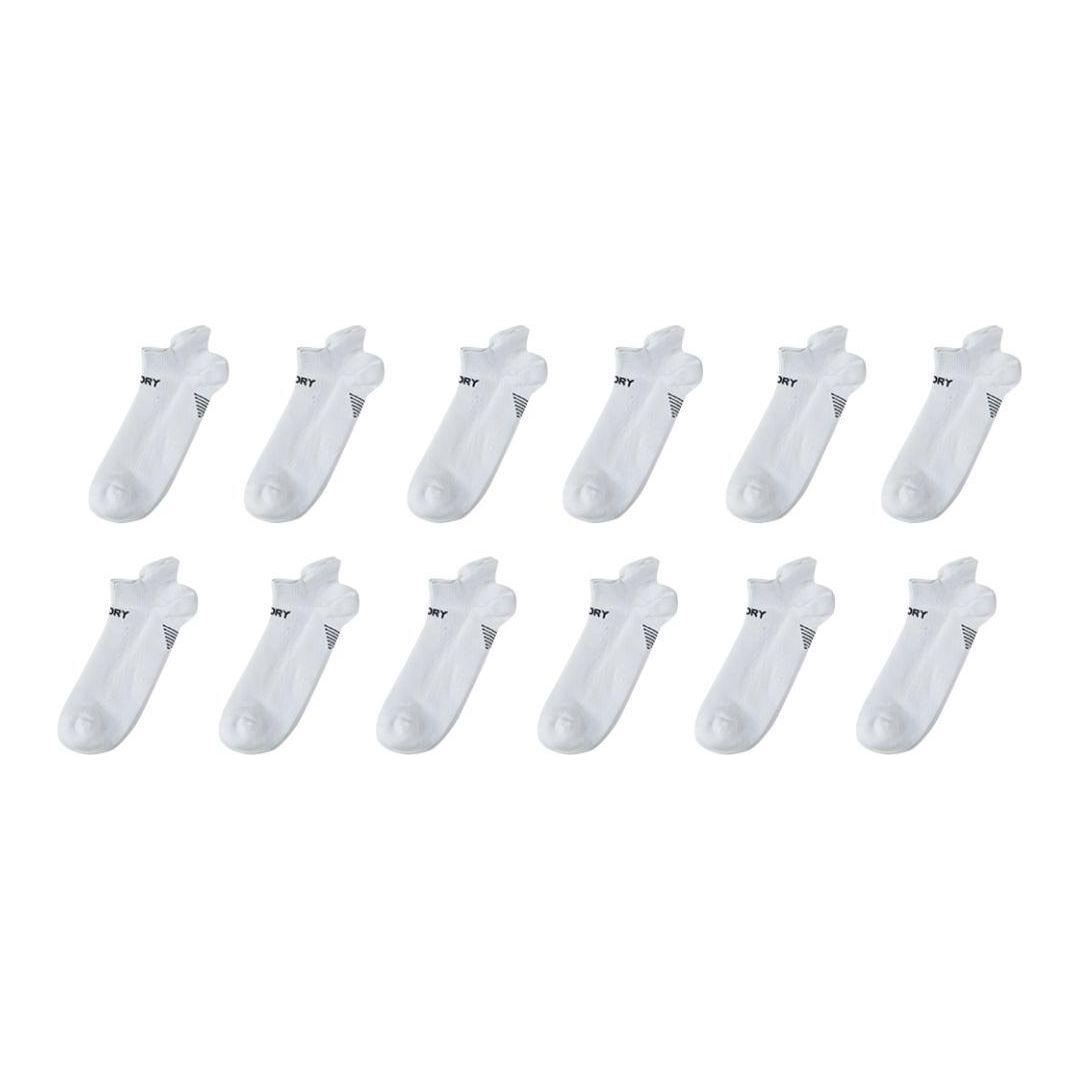 12X Rexy Seamless Sport Sneakers Socks Medium Non-Slip Heel Tab WHITE - Magdasmall