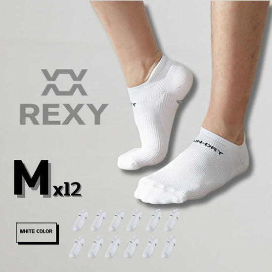 12X Rexy Seamless Sport Sneakers Socks Medium Non-Slip Heel Tab WHITE - Magdasmall