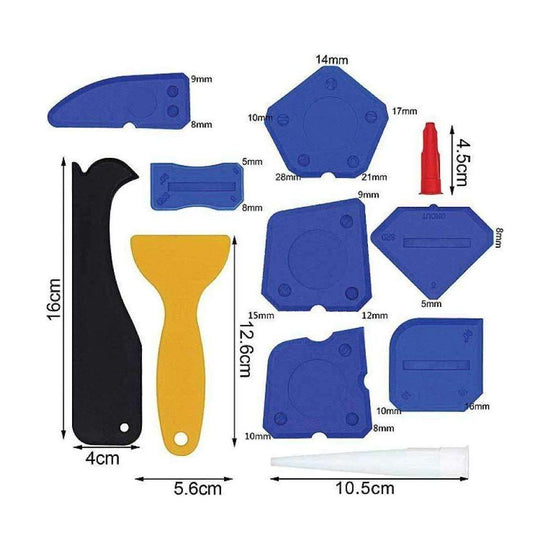12 Piece Plastic Sealant Scraper Tools Finishing Grout Silicone Caulking Remover - Magdasmall
