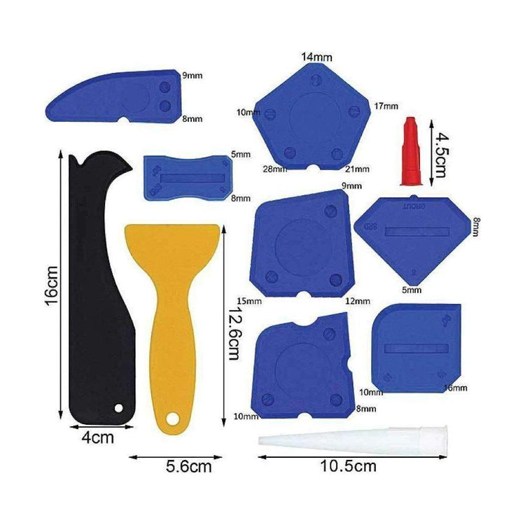 12 Piece Plastic Sealant Scraper Tools Finishing Grout Silicone Caulking Remover - Magdasmall