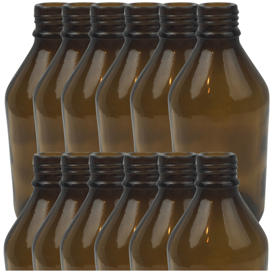12x 600ml Amber Glass Bottle Cosmetic Essential Oil General Purpose Storage - Magdasmall