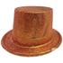 12x GLITTER TOP HAT Fancy Party Plastic Costume Tall Cap Fun Dress Up BULK - Orange - Magdasmall