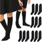 12x Pairs School Uniform Knee High Socks Cotton Rich Girls Boys Kids Bulk - Black - 2-8 (10-12 Years Old) - Magdasmall