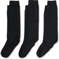 12x Pairs School Uniform Knee High Socks Cotton Rich Girls Boys Kids Bulk - Black - 2-8 (10-12 Years Old) - Magdasmall