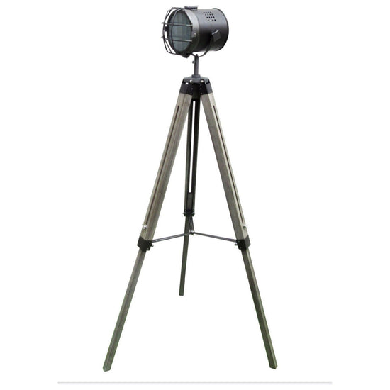 139cm Nautical Tripod Floor Lamp w Steel Grey Lamp Head Searchlight Spot Light Modern - Magdasmall