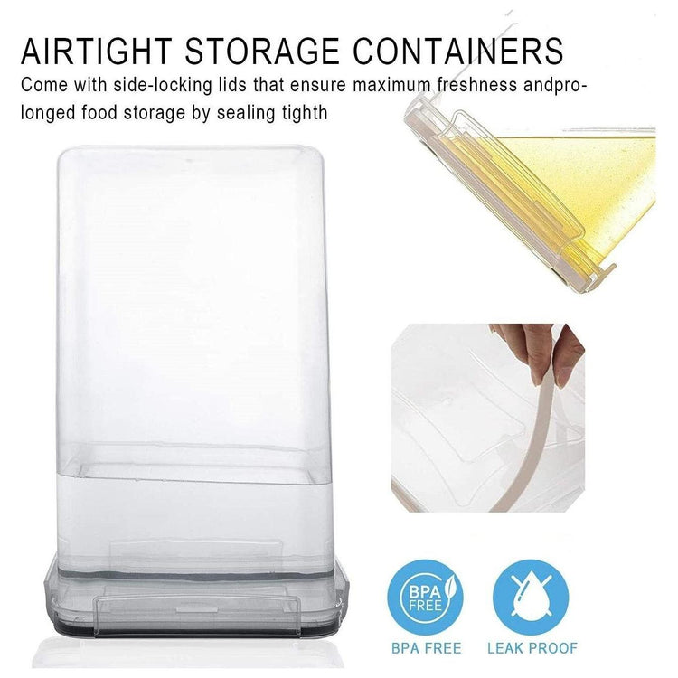 14 Pieces Airtight Food Storage and BPA Free Plastic with Easy Lock Black Lids Labels for Kitchen - Magdasmall