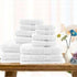 14pc light weight soft cotton bath towel set white - Magdasmall
