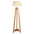 155cm Large Bamboo Wooden Tripod Floor Lamp w Beige Linen Light Shade - Magdasmall